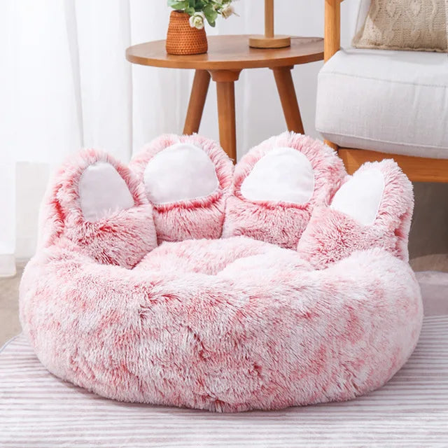 Soft Bear Paw Dog & Cat Bed for Cozy Sleeping