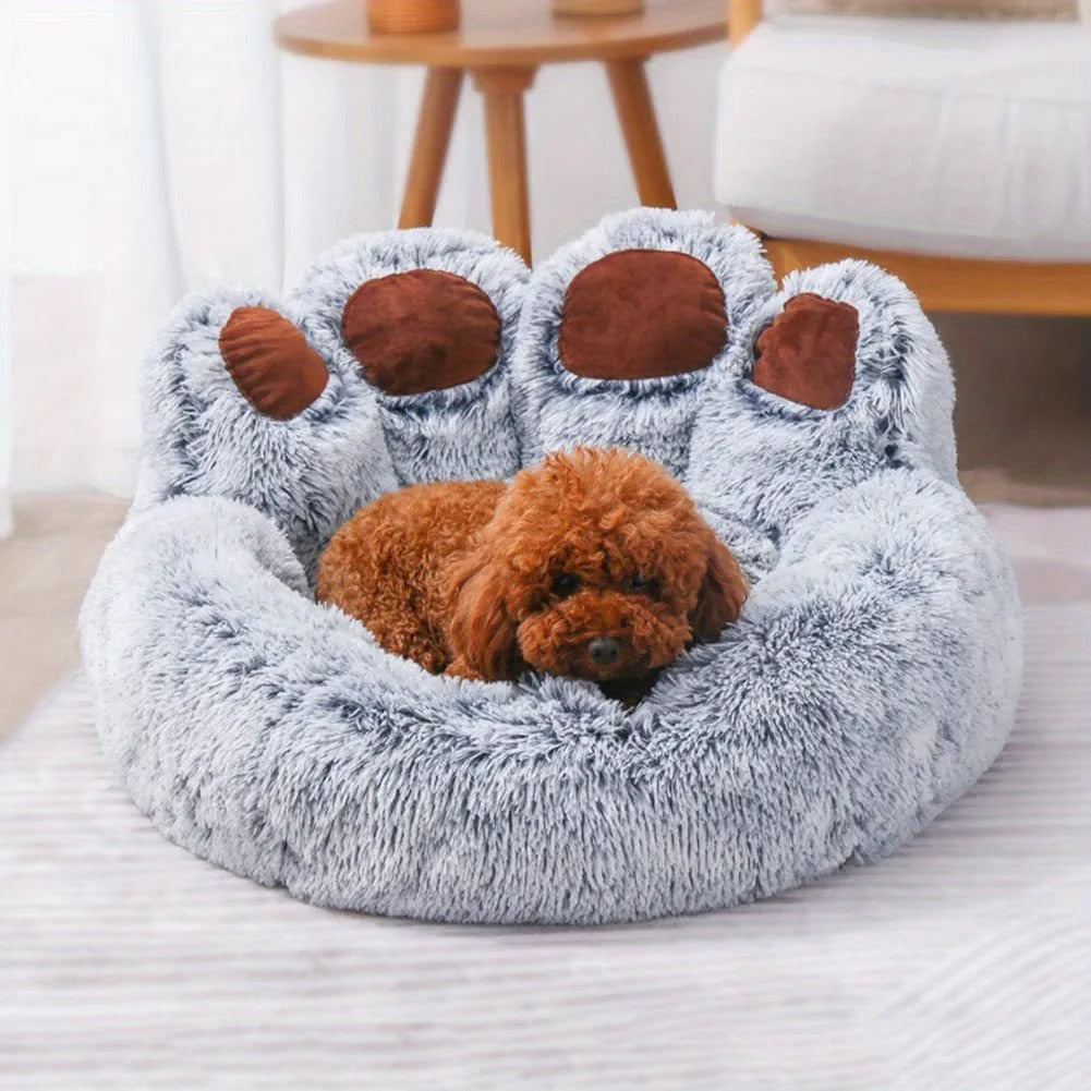 Soft Bear Paw Dog & Cat Bed for Cozy Sleeping