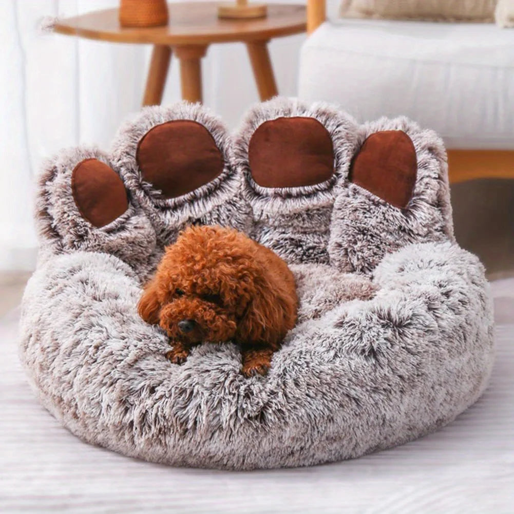 Soft Bear Paw Dog & Cat Bed for Cozy Sleeping