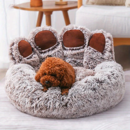 Soft Bear Paw Dog & Cat Bed for Cozy Sleeping