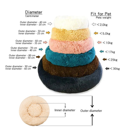 Super Soft Round Dog & Cat Bed for Winter Comfort