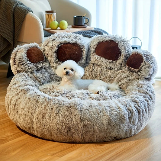 Soft Bear Paw Dog & Cat Bed for Cozy Sleeping