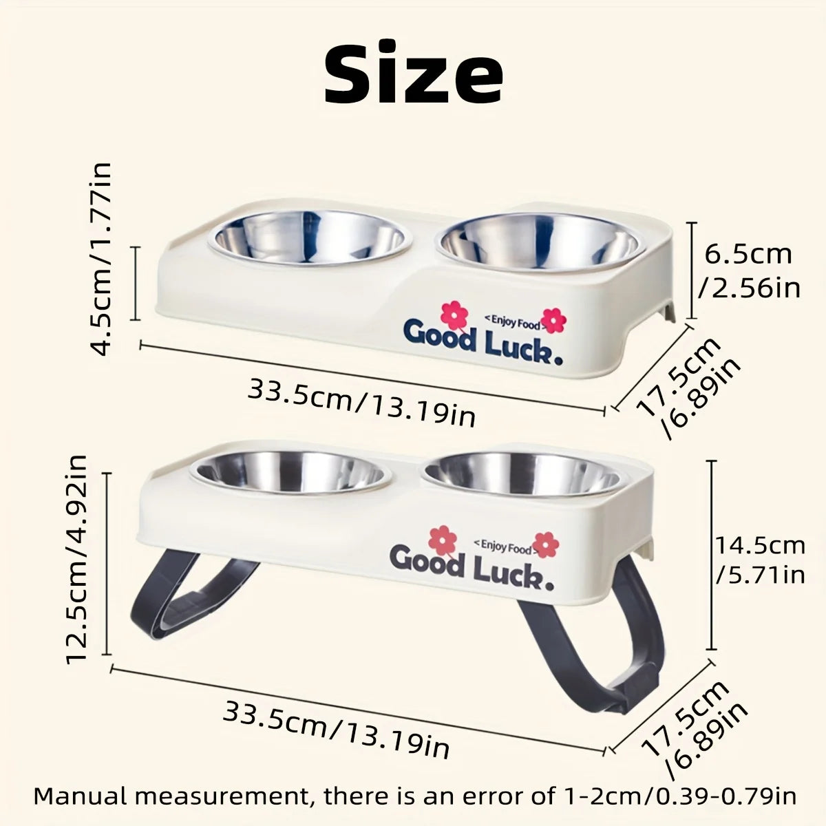 Elevated Stainless Steel Double-Bowl Feeder for Pets