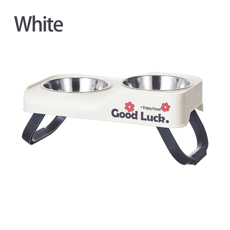Elevated Stainless Steel Double-Bowl Feeder for Pets