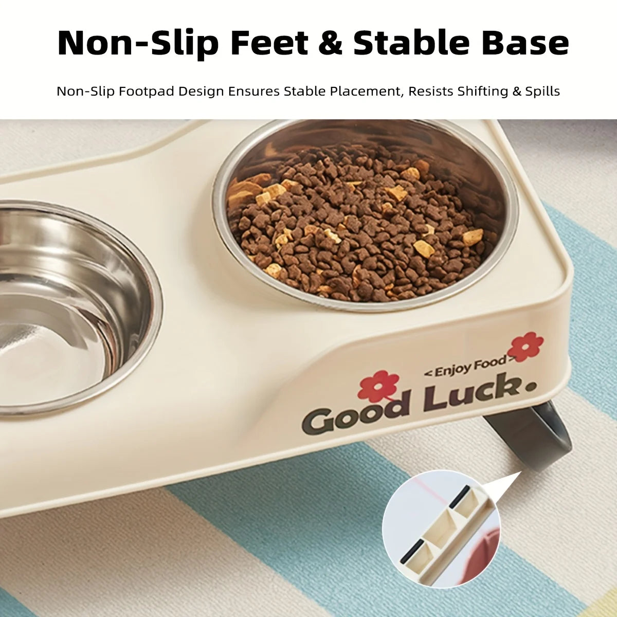 Elevated Stainless Steel Double-Bowl Feeder for Pets