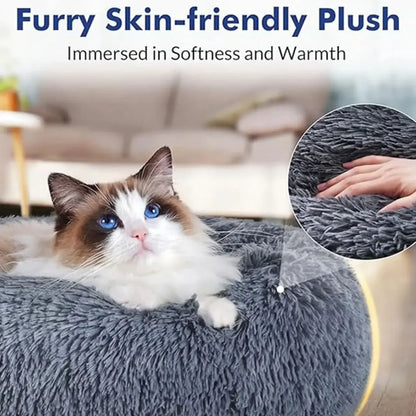 Super Soft Round Dog & Cat Bed for Winter Comfort