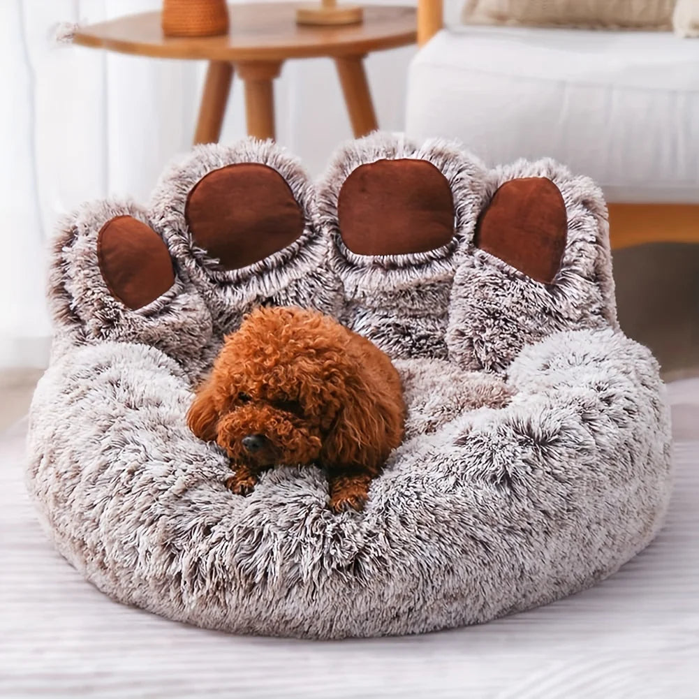 Soft Bear Paw Dog & Cat Bed for Cozy Sleeping