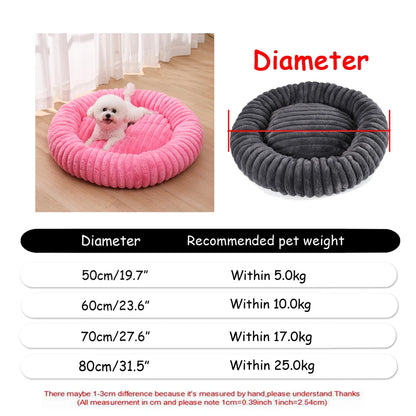 Super Soft Round Dog & Cat Bed for Winter Comfort