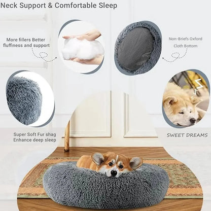 Super Soft Round Dog & Cat Bed for Winter Comfort