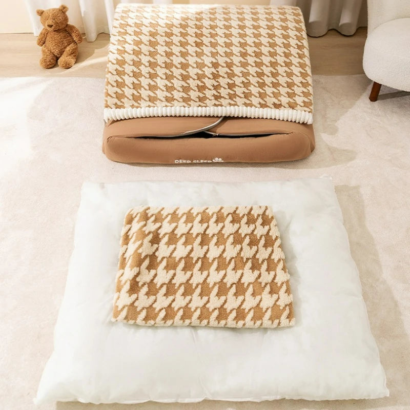 Warm Quilted Winter Den Bed for Large Dogs