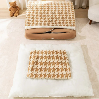 Warm Quilted Winter Den Bed for Large Dogs