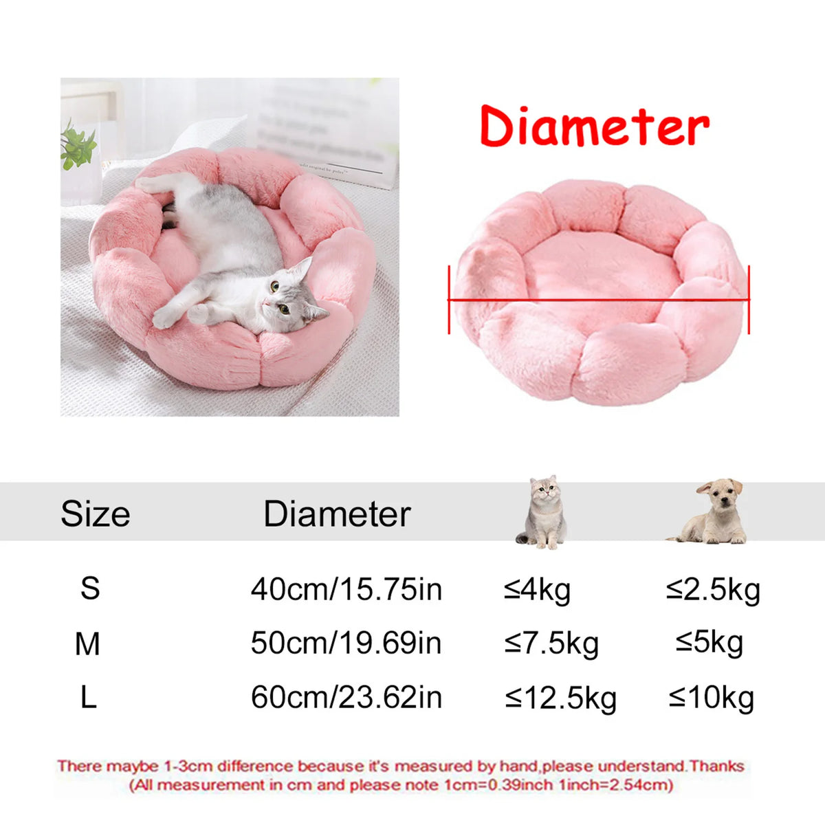 Super Soft Round Dog & Cat Bed for Winter Comfort