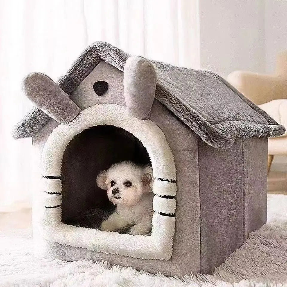 Cozy All-Season House Bed for Small Dogs & Cats