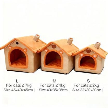 Cozy All-Season House Bed for Small Dogs & Cats