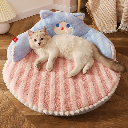 Cozy Winter Cat & Small Dog Bed with Cushion