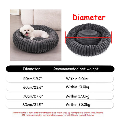 Super Soft Round Dog & Cat Bed for Winter Comfort