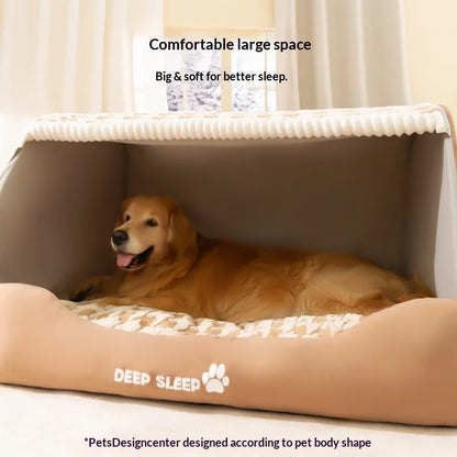 Warm Quilted Winter Den Bed for Large Dogs