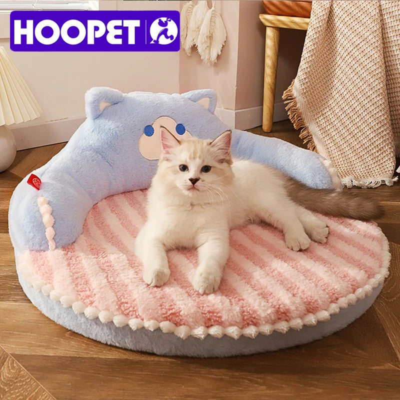 Cozy Winter Cat & Small Dog Bed with Cushion