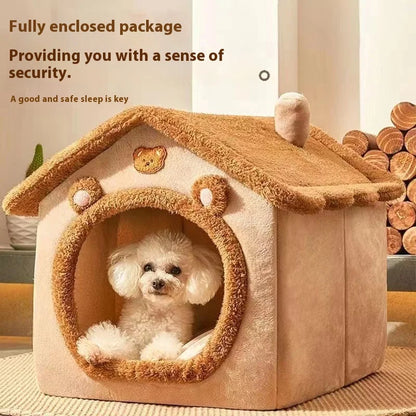 Cozy All-Season House Bed for Small Dogs & Cats