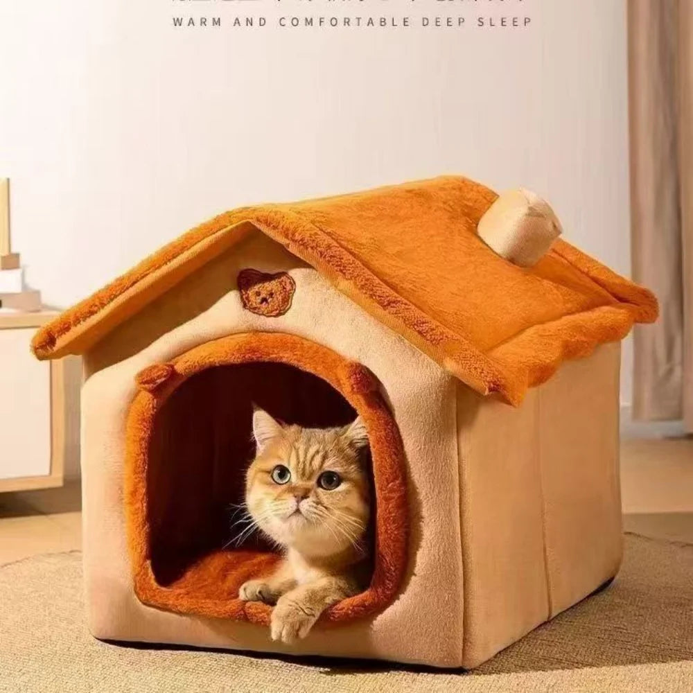 Cozy All-Season House Bed for Small Dogs & Cats